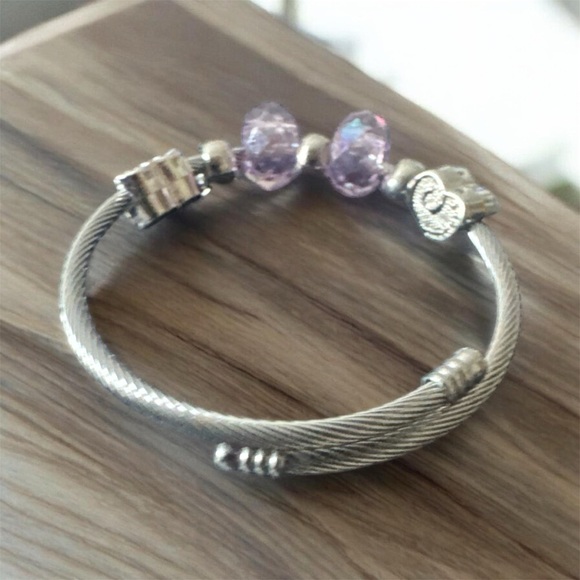 Silver and Purple Charm Bracelet - Picture 3 of 3